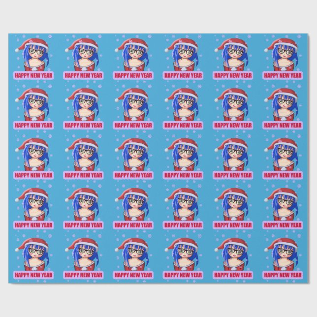 Christmas Wrapping Paper Santa Claus, anime (Flat)