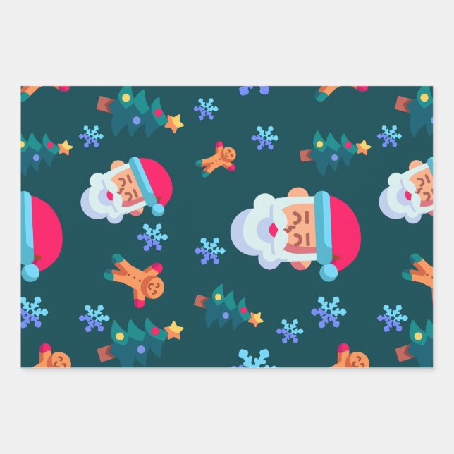 Christmas wrapping paper, Santa Claus Wrapping Paper Sheet (Front)