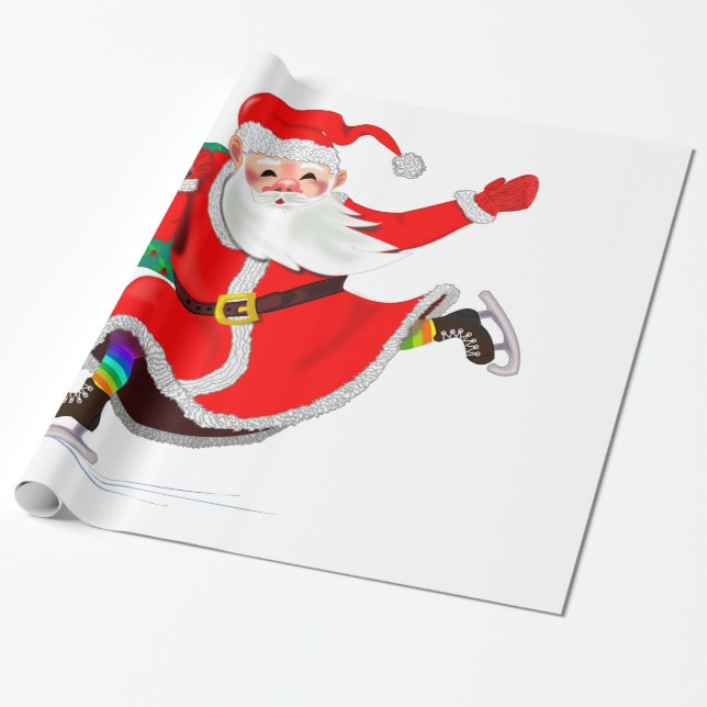Christmas Wrapping Paper Santa Gift (Unrolled)