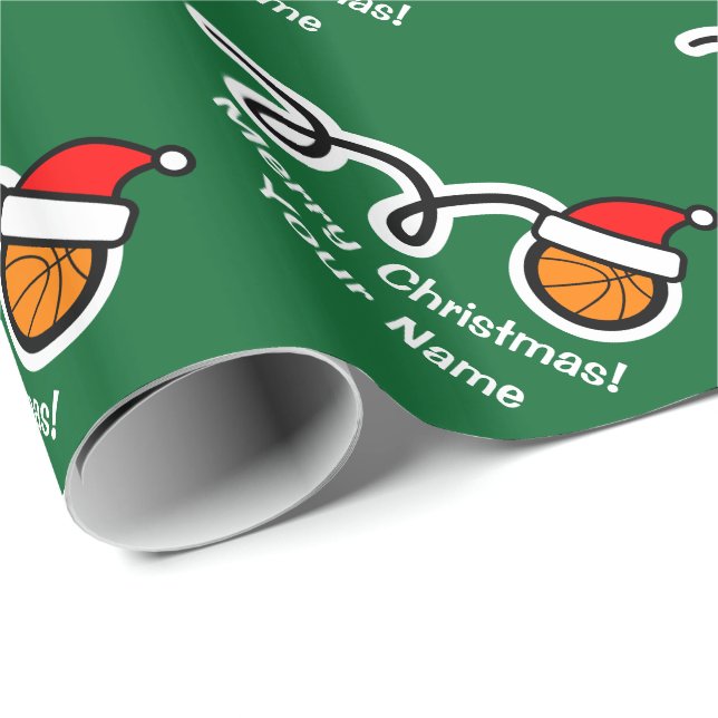 Christmas wrapping paper | Santa hat basketball (Roll Corner)