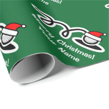 Christmas wrapping paper | Santa hat golf ball
