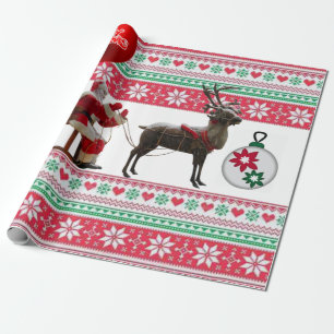 Christmas Wrapping Paper Santa Sleigh
