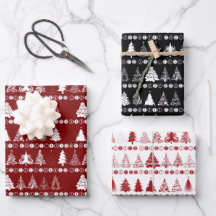 Christmas Wrapping Paper Set of 3 Designs
