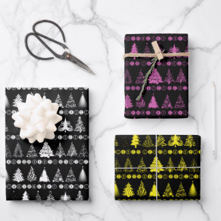 Christmas Wrapping Paper Set of 3 Designs