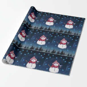 Christmas Wrapping Paper Snowman