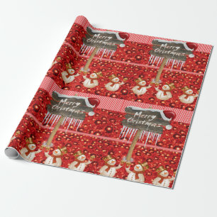 Christmas Wrapping Paper Snowman
