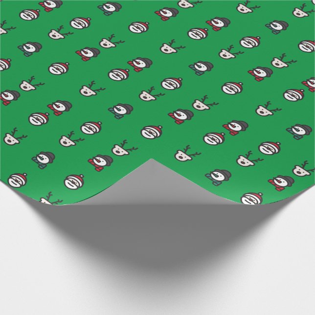 Christmas Wrapping Paper - Snowman - Santa (Corner)