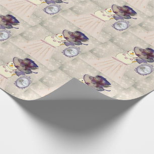 Christmas Wrapping Paper Snowman, Vintage
