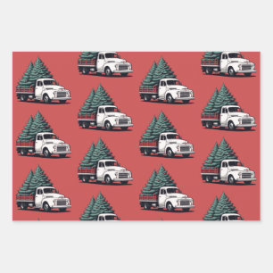 Christmas Wrapping Paper   Tree Truck Pattern