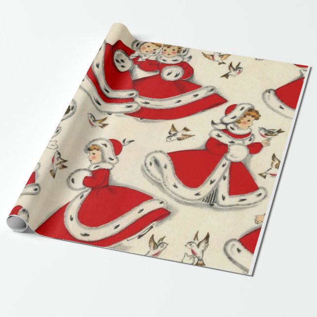 Christmas Wrapping Paper Vintage (Unrolled)