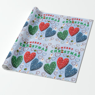 Christmas Wrapping Paper Vintage Hearts