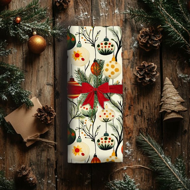 Christmas Wrapping Paper With Colourful Ornaments  (Creator Uploaded)