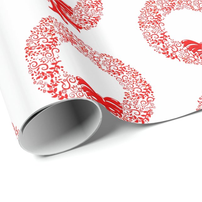 Christmas Wrapping Paper-Wreath Paper (Roll Corner)