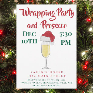 Christmas Wrapping Party & Prosecco Ladies Night Invitation