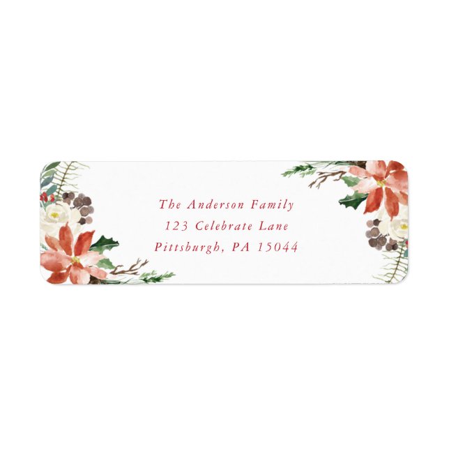 Christmas Wreath Address Label (Front)