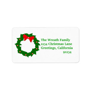 Christmas Wreath Address Labels