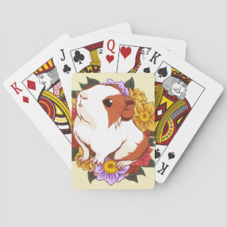 Christmas wreath and English guinea pig Playing Cards