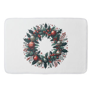 Christmas Wreath Bath Mat