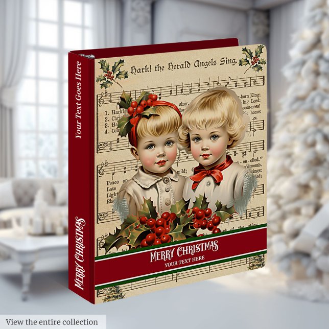 Christmas Wreath Binder Vintage Kids Custom Name (Christmas Wreath Binder Vintage Kids Custom Name)