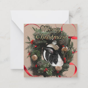  Christmas Wreath Bunny Card
