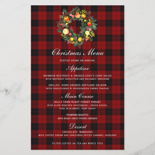 CHRISTMAS WREATH | CHRISTMAS MENU (Front)