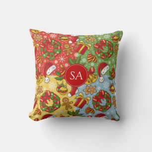 Christmas wreath, Christmas Ornaments, Santa's Hat Throw Pillow