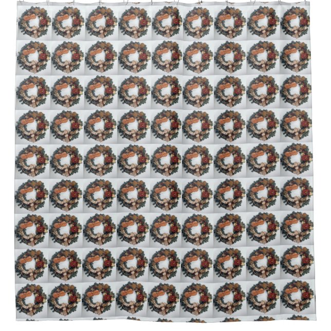 **CHRISTMAS WREATH** CHRISTMAS SHOWER CURTAIN (Front)