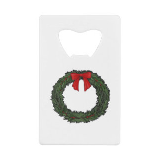 Christmas Wreath Classic Credit Card Bottle Opener