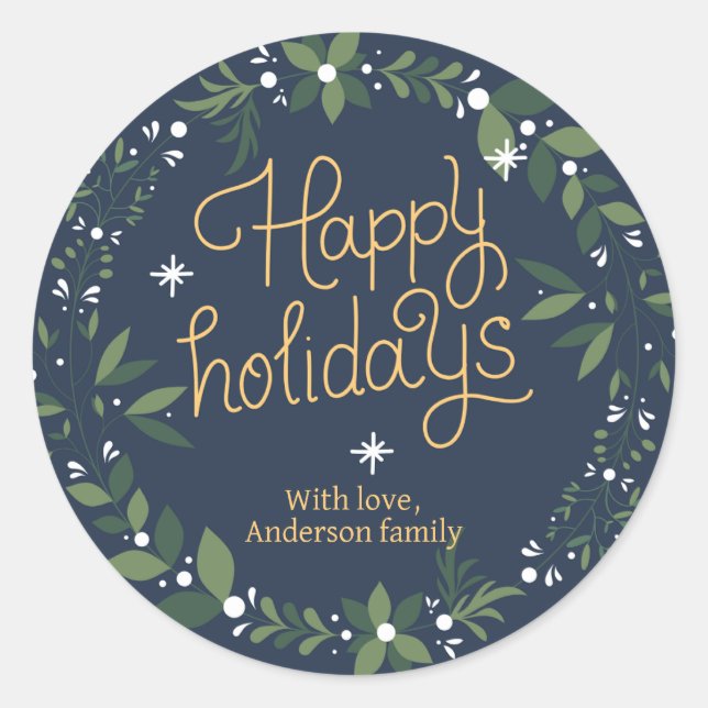 Christmas Wreath  Classic Round Sticker (Front)