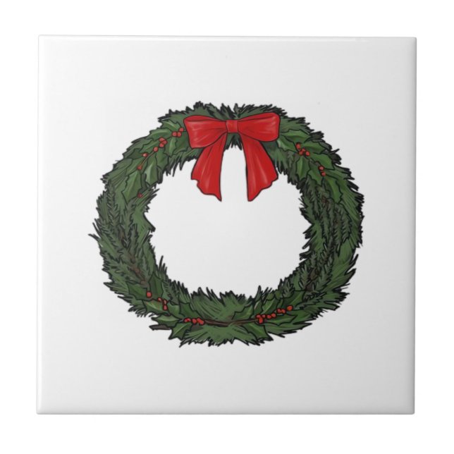 Christmas Wreath Classic Tile (Front)