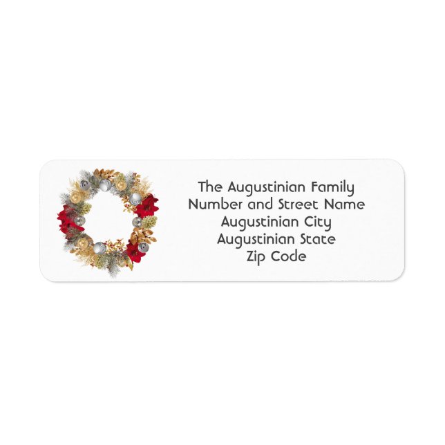 Christmas Wreath Custom Return Address (Front)