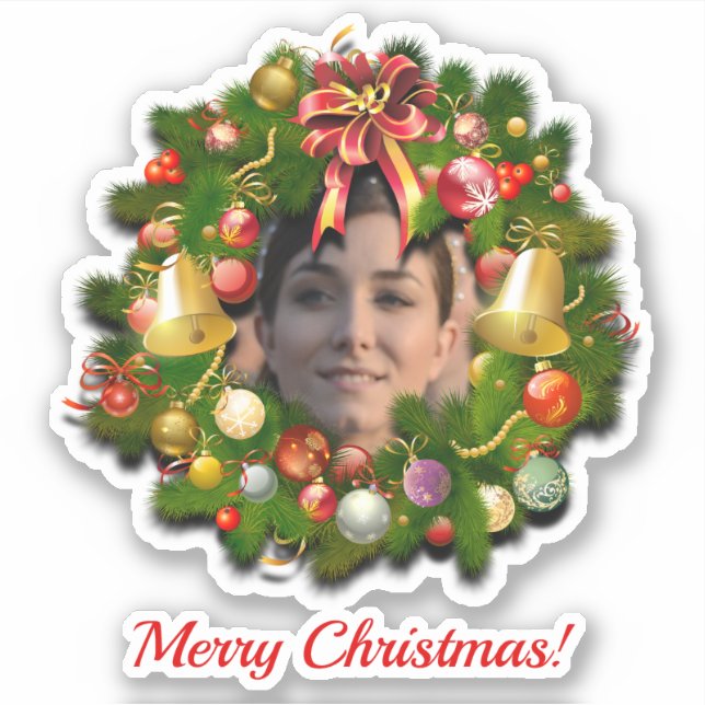 Christmas Wreath Customized With Your Photo (Front)
