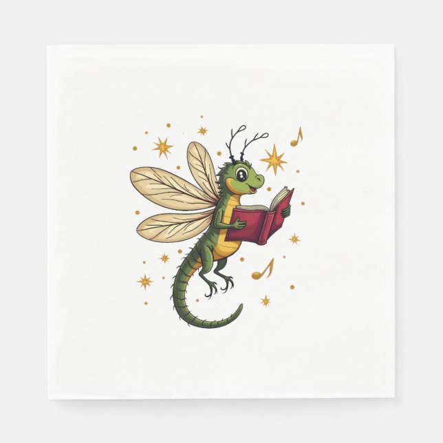 Christmas Wreath Dragonfly Napkin (Front)
