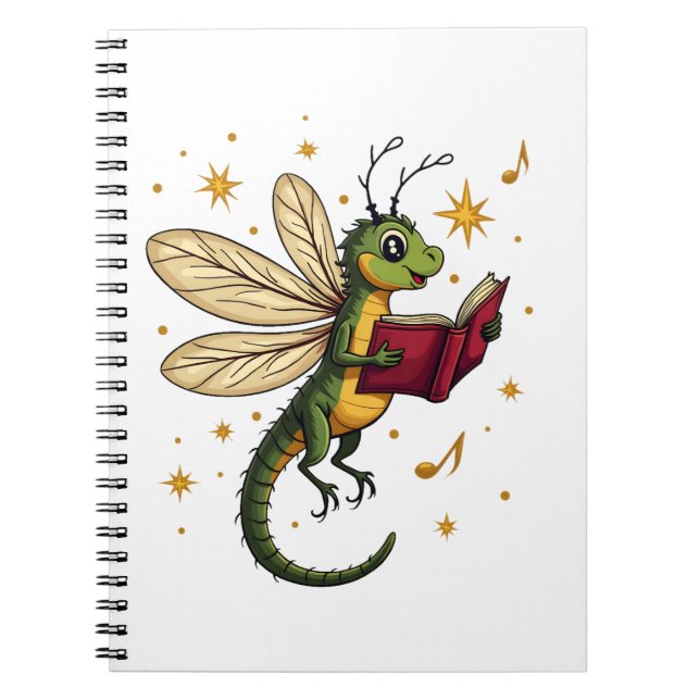 Christmas Wreath Dragonfly Notebook (Front)