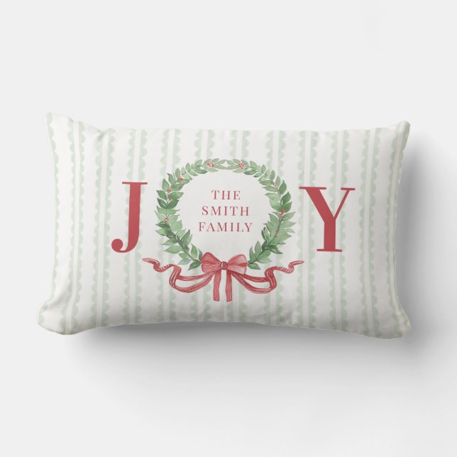 Christmas Wreath Faily Joy Lumbar Pillow (Front)