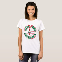 Christmas wreath Family Matching Name letter J