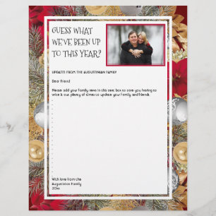 Christmas Wreath   FAMILY NEWS UPDATE with Photo Letterhead