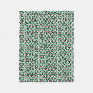 christmas wreath fleece blanket