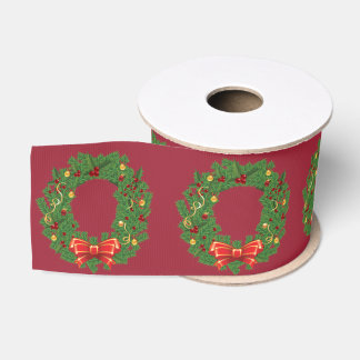 Christmas Wreath Gift Ribbon Grosgrain Ribbon