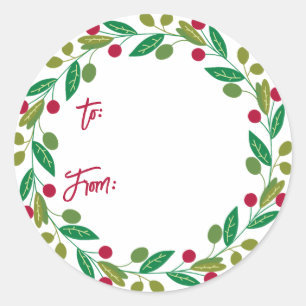 Christmas Wreath Gift Stickers