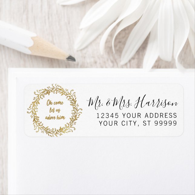 Christmas Wreath Gold Glitter Script Christian   (Insitu)