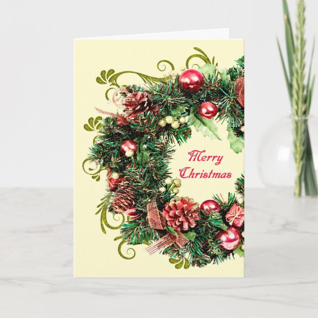 Christmas Wreath Holiday Card (Front)