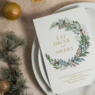 Christmas Wreath Holiday Party  Invitation