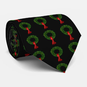 Christmas Wreath Holiday Tie