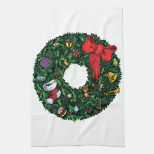 Christmas Wreath Kitchen Towel
