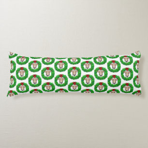 Christmas Wreath & Lights Whippet - Fawn & white Body Pillow
