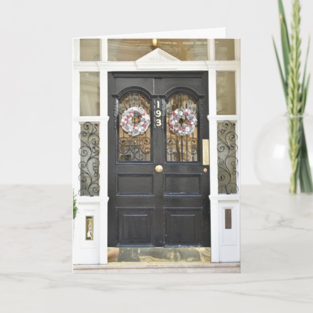 Christmas Wreath London Architecture Photography Card (Front)