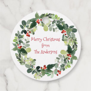 Christmas Wreath Merry Christmas Gift Tags
