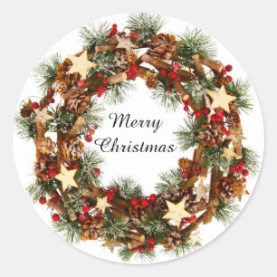 Christmas Wreath, Merry Christmas Sticker