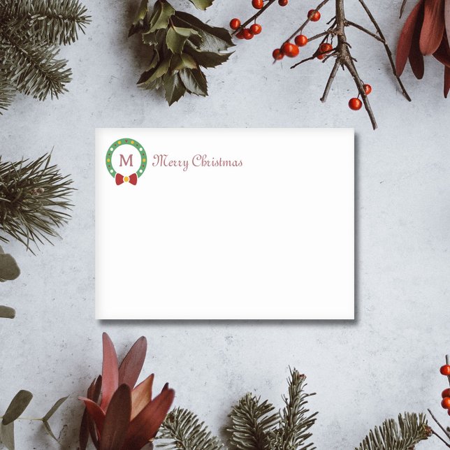 Christmas Wreath & Monogram Letter Post-it Notes (Christmas Wreath & Monogram Letter Post-it Notes)